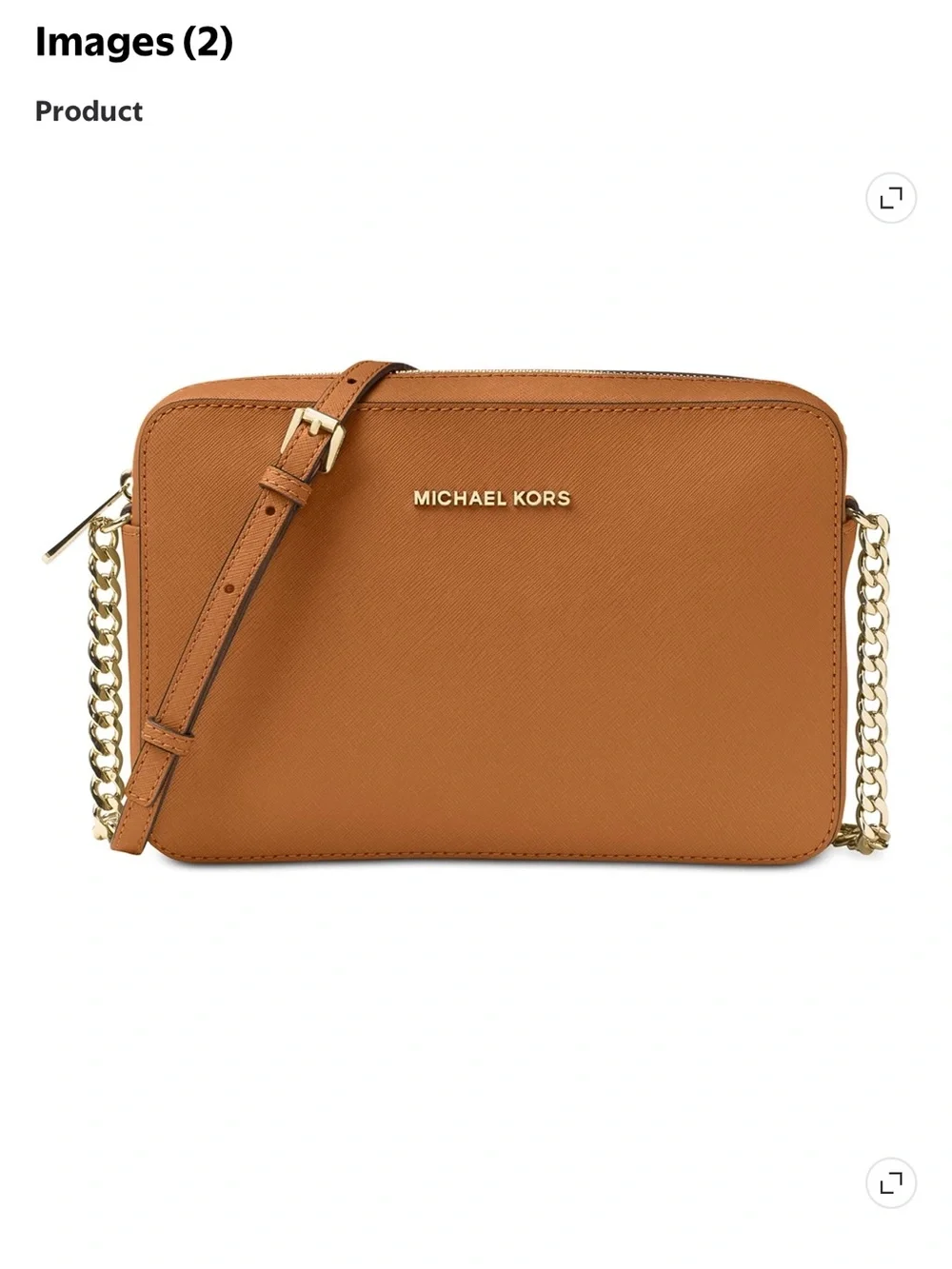 Michael Kors Tan Saffiano Leather Crossbody with Gold Hardware
